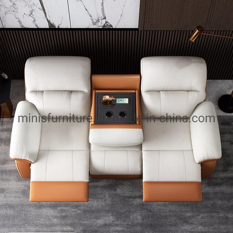 (MN-SF75) Modern Leather Home Furniture Electric Functional Recliner Sofa with USB Outlet for Living Room