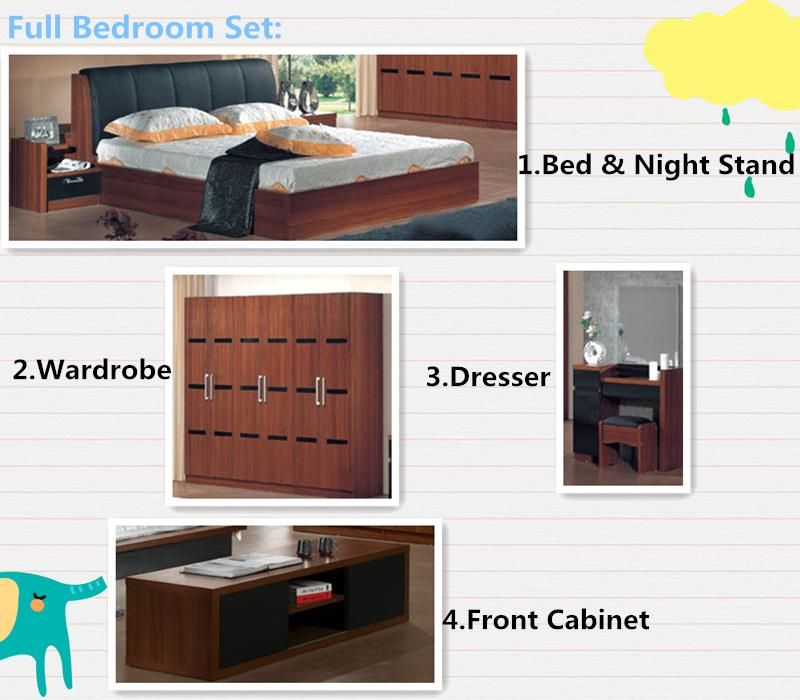 Modern Big Bedroom Furniture Home Furniture Fashion Room Wooden Bed (UL-L889)