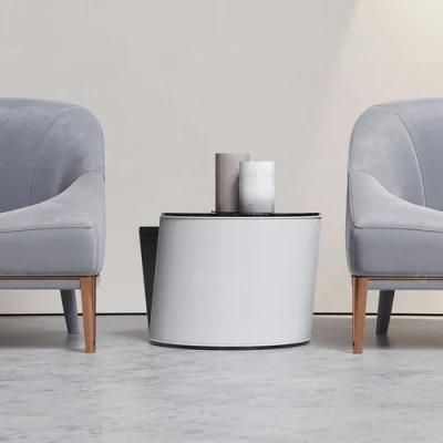 Modern Style Home Furniture Stainless Steel Base Round Side Table Corner Table