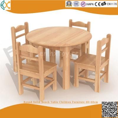 Round Solid Beech Table Children Furniture 60*60cm