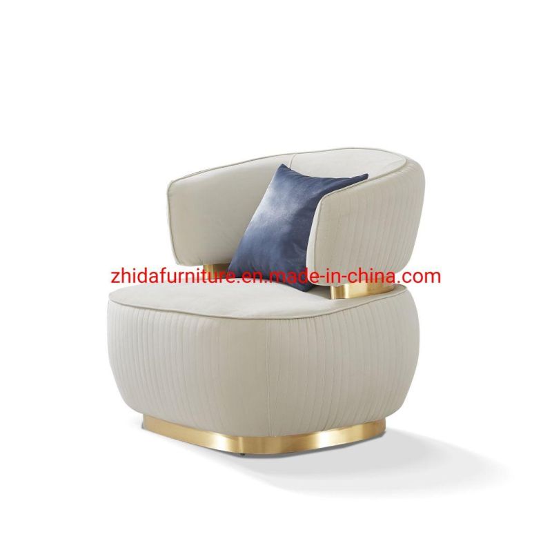 Luxury Gold Metal Base Reception Living Room Sofa Chair for Home Use
