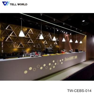 Modern Cafe Bar Furniture LED Decorated Bar Counter