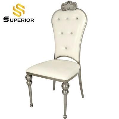 Wholesale Home Furniture Faux Leather Cushion Dining Chairs Stainless Steel