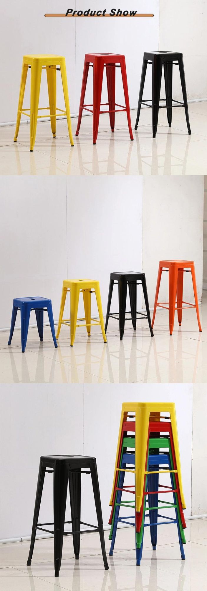 Home Restaurant Kitchen Banquet Wedding Furniture Metal Stackable Bar Stool Dining Chair