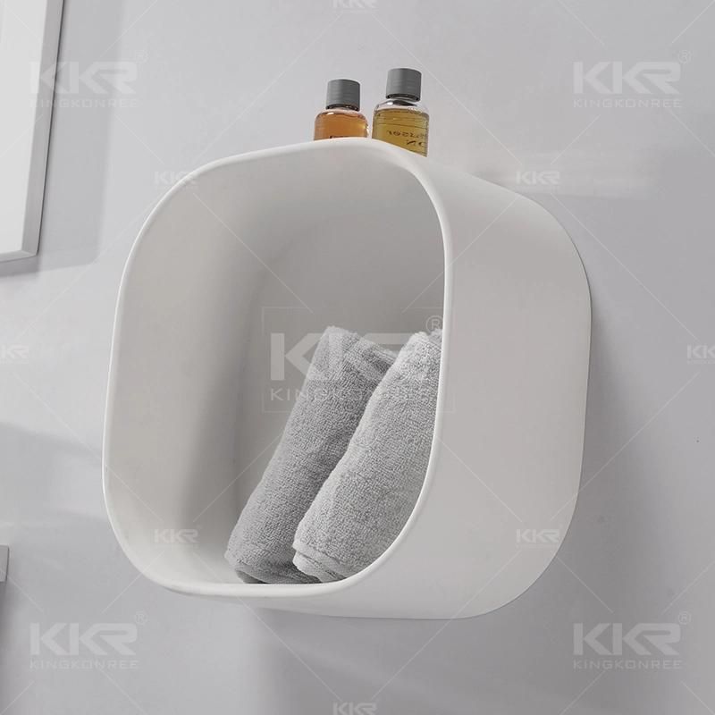 Custom Made Solid Surface Stone Bathroom Corner Storage Wall Mount Shelve