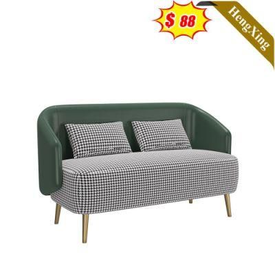 Fashion Living Room Hotel Furniture Couch Sectional Stainless Steel Office 3 Seater Sofa Chaise Lounge
