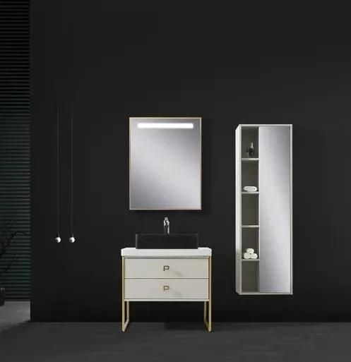 Concise Plywood Bathroom Vanity Black & White Bathroom Medicine Cabinet Floor or Wall Mounted