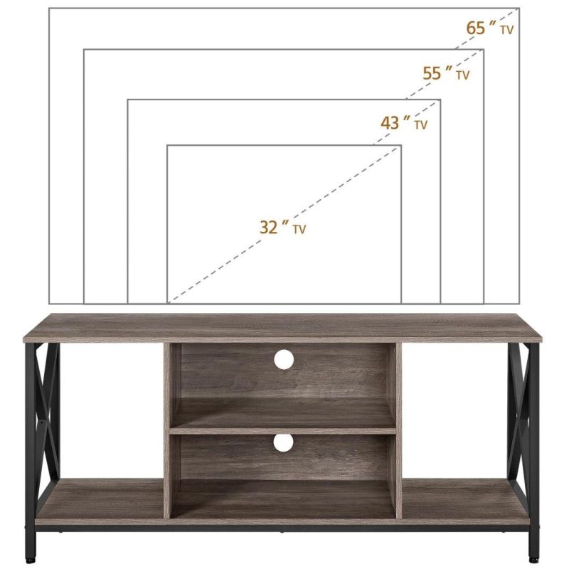 TV Stand for 65 Inch TV Console Table with Storage Shelves Cabinet, 55" Wood Entertainment for Living Room