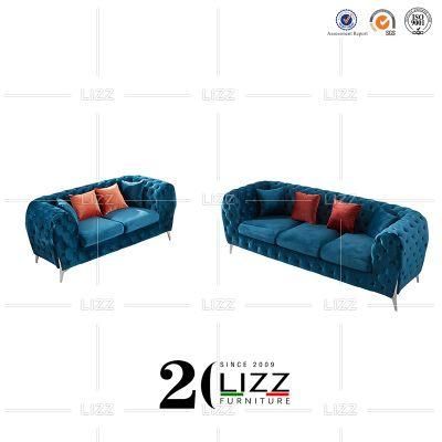 European Newest Design Royal Modern Sectional 1+2+3 Fabric Sofa with Good Quality and Medium Back