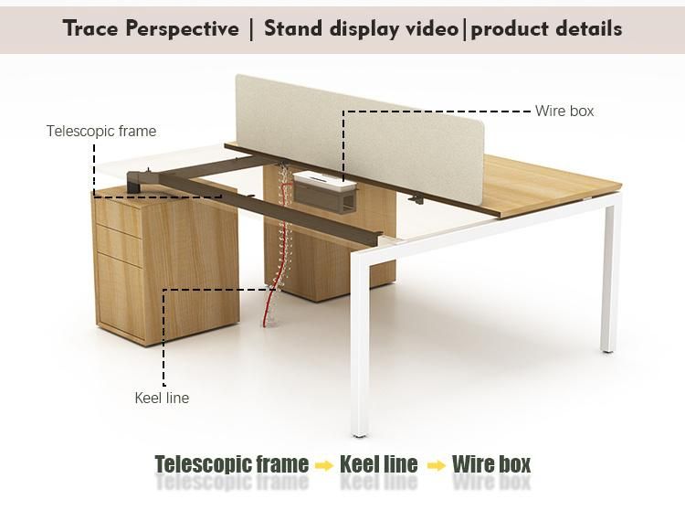 High Quality Fashion Design Standard New Model Modern Modular 2 Person Pedestals Workstation Furniture