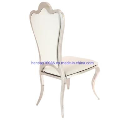 off White Flat Fashionable Design Without Armrest European Dining Chairs