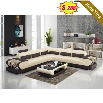 Customized Color Manager Office Room Soft PU Leather Foam Sofa Set Living Room 6 Seat L Shape Function Sofas