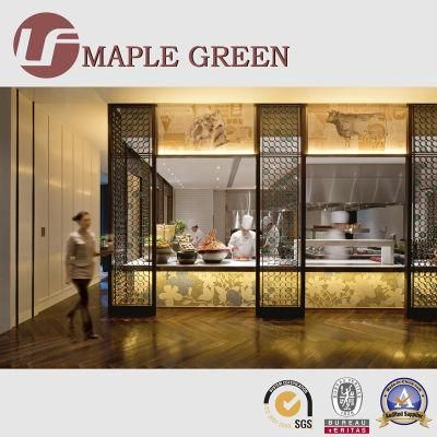 Stainless Steel or Solid Wood Veneer Top Partition for Hotel Lobby Fixed Furniture