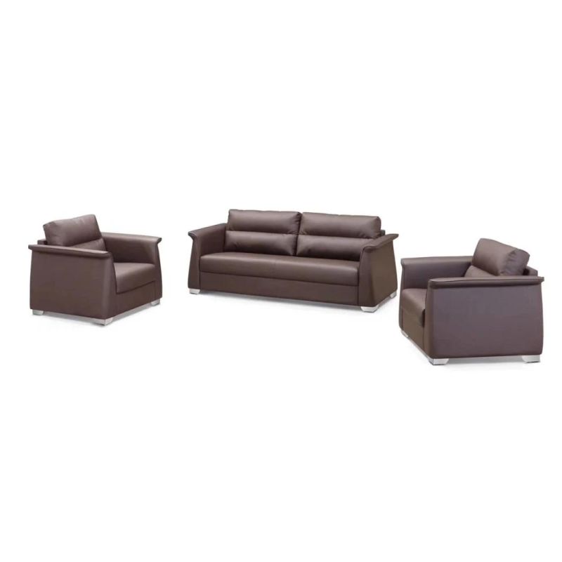 Sz-Sf818A Office Furniture Brown Leather Sofa Set