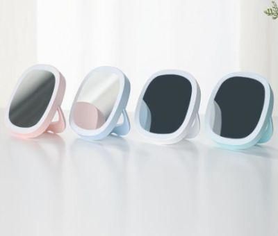 New Candy LED Light Color Makeup Mirror Portable Smart Handheld Mini Night Light Makeup Mirror