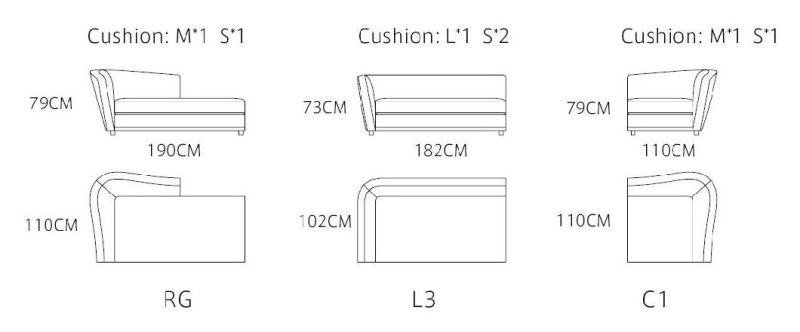 Zhida High Quality Wholesale Price Home Furniture Modern Villa Living Room Sectional Fabric Sofa For Hotel Bedroom