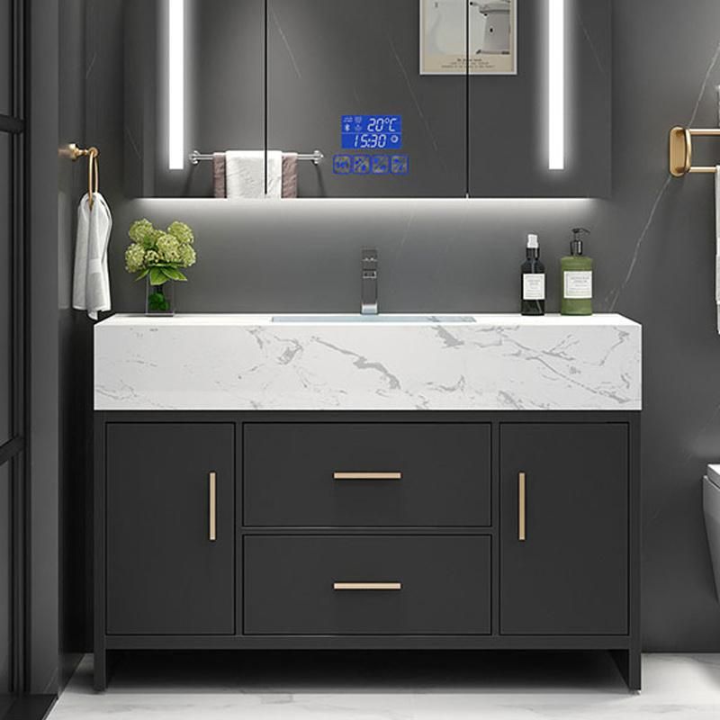 Customized Luxury Modern Double Black Wash Basin Bathroom Furniture Vanity Bathroom Cabinet