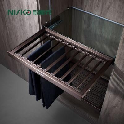 Luxuriant Modern Wardrobe Fitting Built in Wardrobe Trouser Rack Soft Close