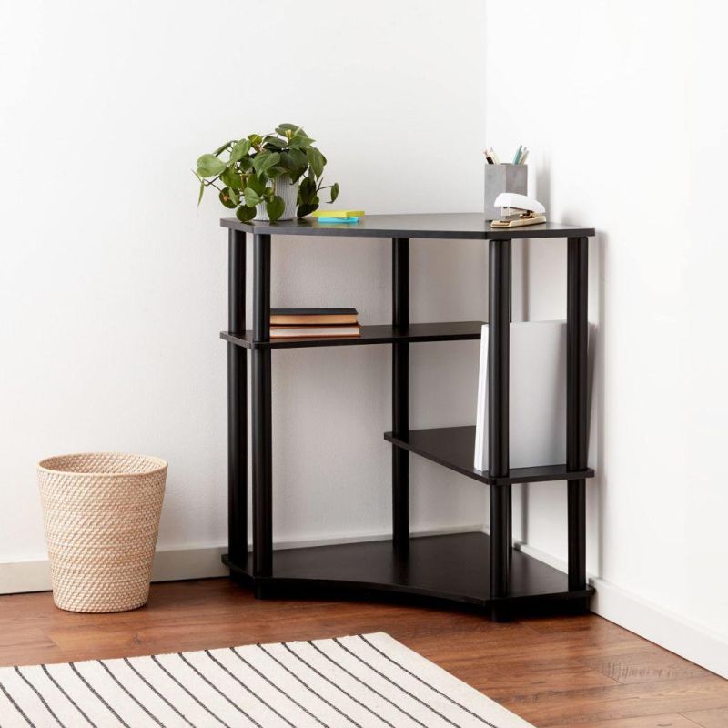 Space Saving, Corner Desk, Espresso/Black