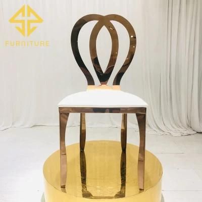 New Design Hotel Furniture Rose Golden Events Used Dining Stainless Steel Chair