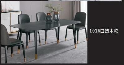 Modern Dinner Room Furniture Leather Chairs Marble Dining Table