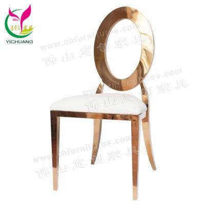 YCX-SS28-02 Modern Rose Gold Metal Dining Chair for Wedding