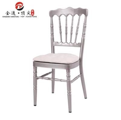White Cushion Silver Painting Metal Bulk White China Wholesale Chair Chiavari Weddings with Cushion