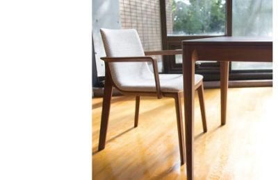 Commercial Grade Restaurant Bar Cafe Solid Wooden Dining Chair with Armrest