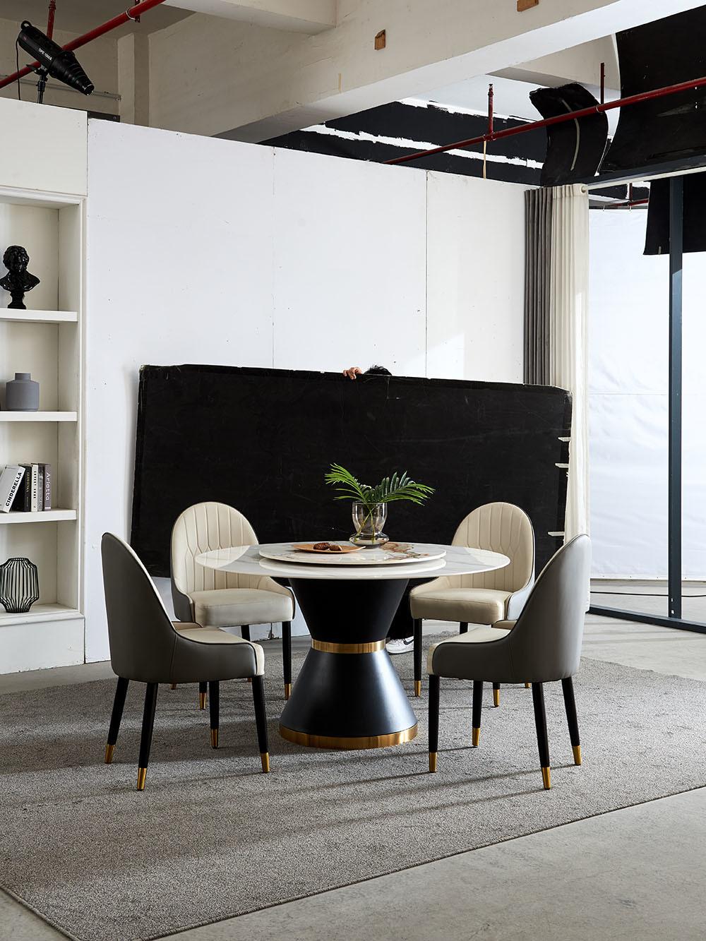 Modern Furniture Round Dining Table with Marble Sintered Stone