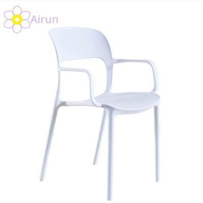 Nordic Modern Design Plastic PP Armchair Stackable Strong Cheap Dining Chair for Restaurant Dining Room