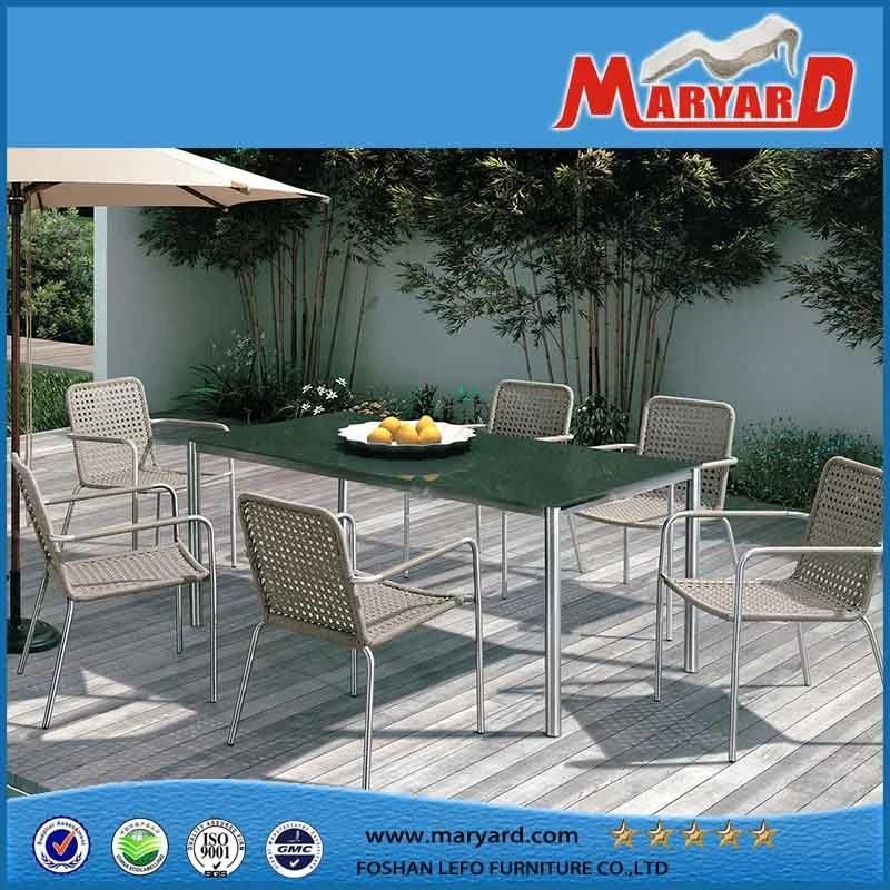 Modern Terrace Garden Hotel Courtyard Outdoor Rattan Furniture Resin Wicker Dining Table and Chair Set