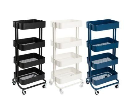 Large 4 Tier Stainless Rolling Storage Home Kitchen Trolley Cart
