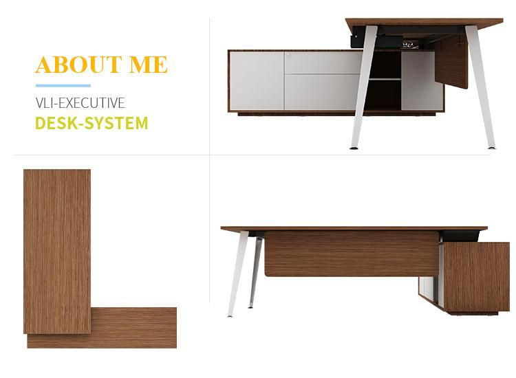 Melamine Surface L Shape Luxury Modern Wooden Executive Manager Office Desk