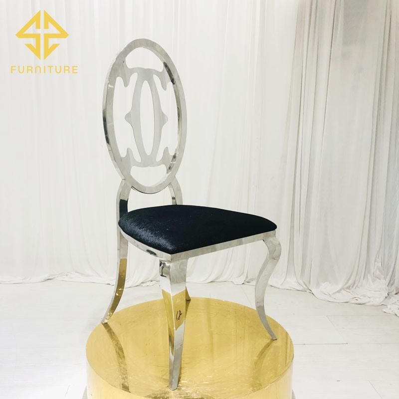 Luxury Design Flower Back Stainless Steel Dining Chair Hotel Furniture Wedding Events Used