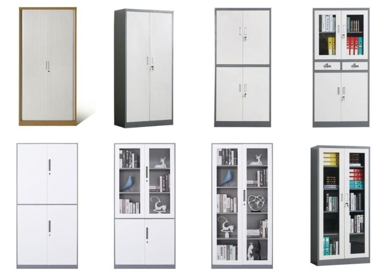Customized Office Storage System Small Metal Cupboards Glass Door Sliding Book Cabinets Steel Office Bookcase Cabinet Furniture
