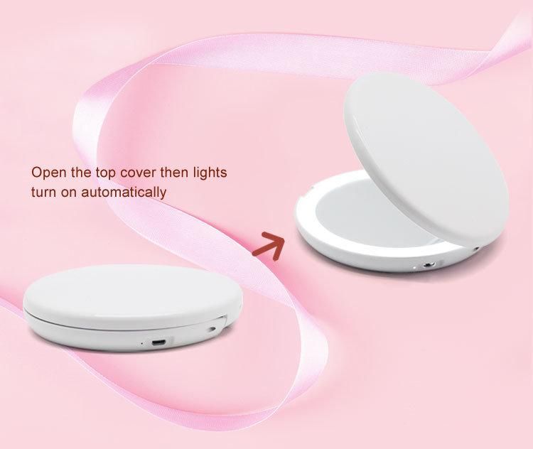 Portable Makeup Mirror Small LED Mirror with 5X Magnifying Mirror Cute Mirror