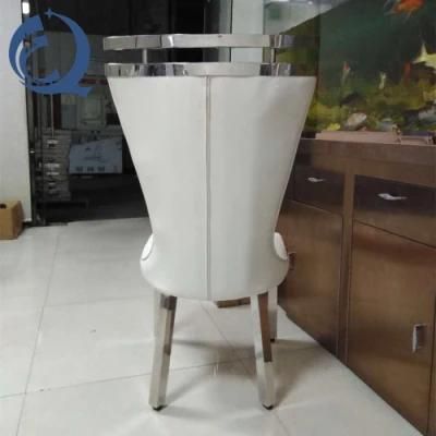 Restaurant Modern Metal Frame White Dining Chair