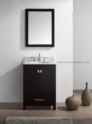 24 Inch White Solid Wood Bathroom Cabinet Free Standing Vanity