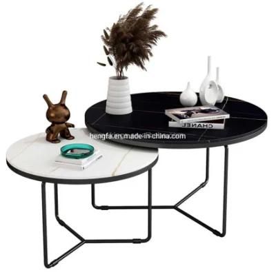 Patio Furniture Small Round Marble Side Table Nesting Coffee Table