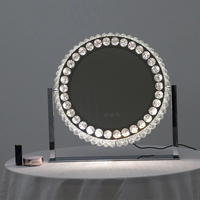 New Elegant Design LED Cosmetic Mirror with Crystal for Makeup