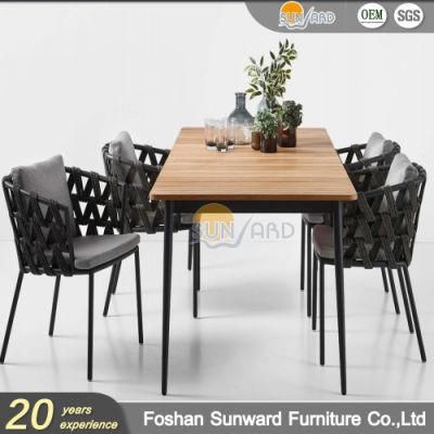 Customized Modern Hot Sale Home Resort Hotel Wicker Rattan Polyester Rope Indoor and Outdoor Restaurant Dining Chair Furniture