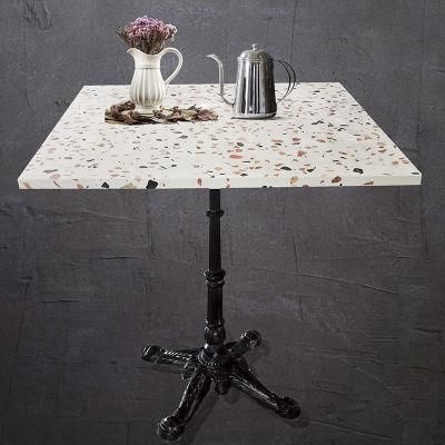 OEM Terrazzo Waterstone Dinner Table with Wrought Iron Metal Base