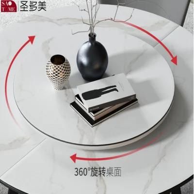 Modern Table with Butterfly Extension Ceramic Round Dining Table