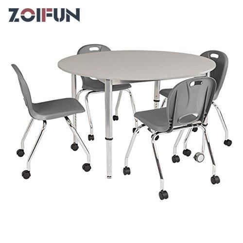 Colorful Red School Table Blue Chair Black Metal Frame Hot Saling School Furniture