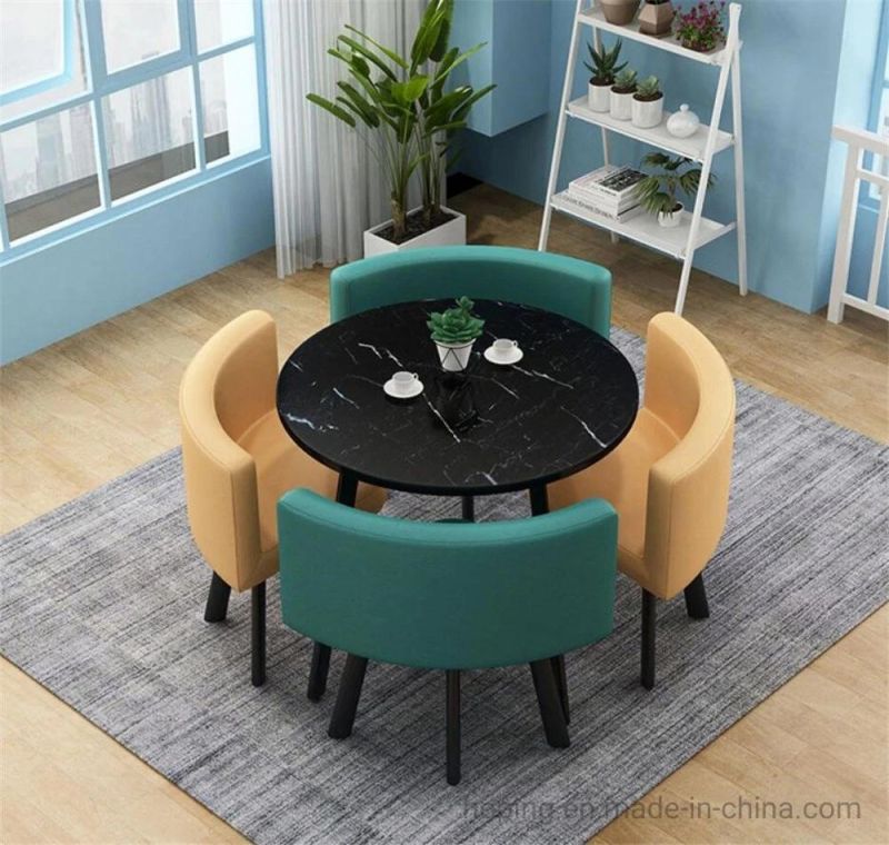 Modern Cafeteria Chair Simple Hotel Stitching Cafe Table Set Furniture Coffee Table Chair Sets