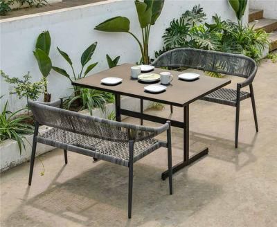 Modern Patio Furniture Set Rope Chair Aluminium Outdoor Rope Garden Dining Sets