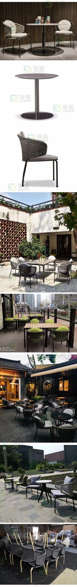 Hot Sale Hotel Furniture Living Room Dining Set Modern Outdoor Rattan Chair Patio Wicker Dining Chair Garden Set Table and Chair