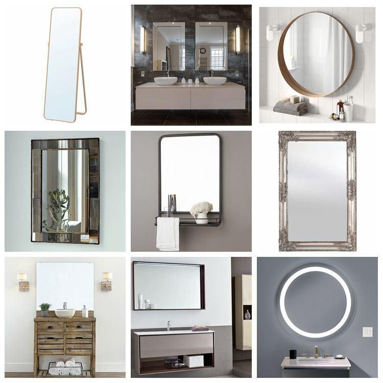 2-6mm Double Coated Clear/Tinted Aluminum Bathroom Mirror