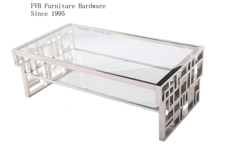 Stainless Steel Console Table with Nature Marble Top