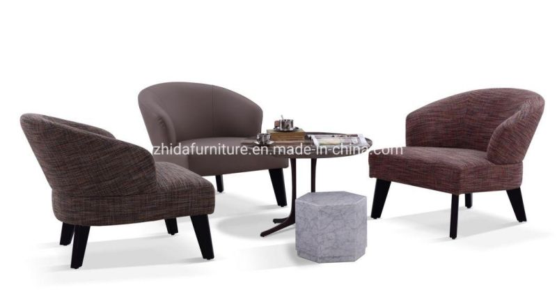 Hotel Furniture Lobby Reception Wooden Fabric Chair for Living Room